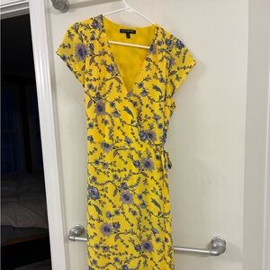 Banana Republic Yellow Floral Midi Dress